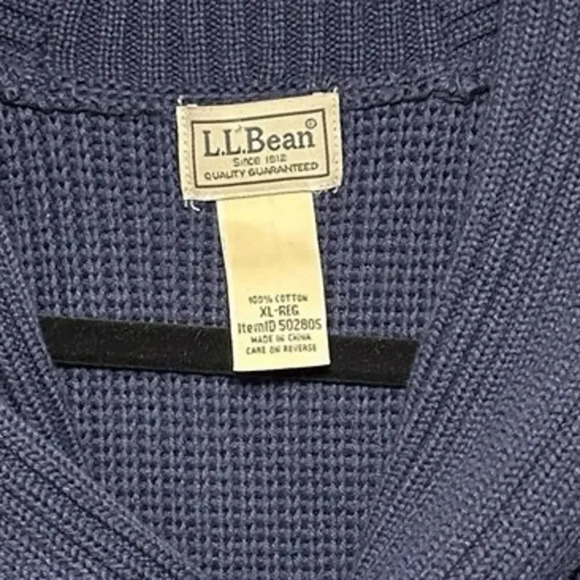 L.L. Bean Men’s Heavyweight Shawl Collar Sweater Navy Blue Size XL - Picture 7 of 7